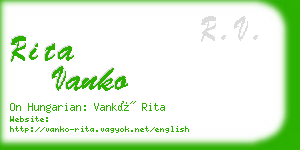 rita vanko business card